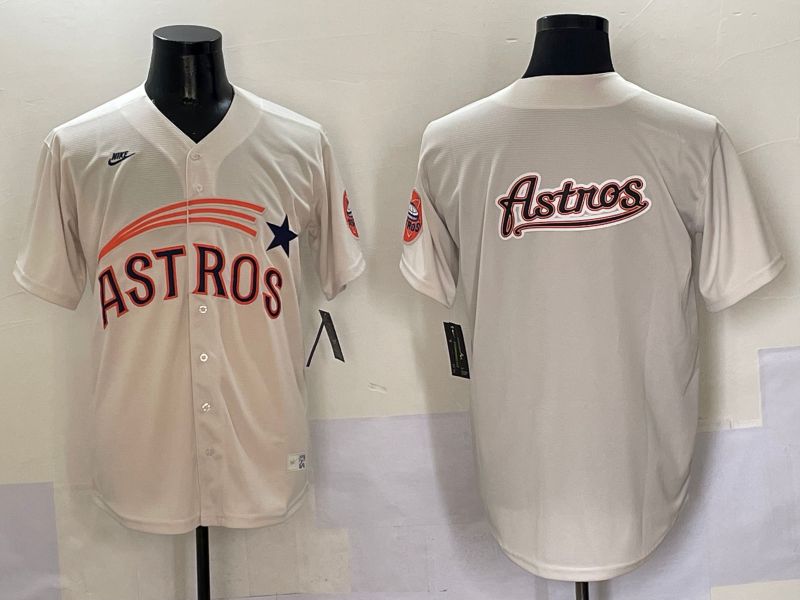 Men Houston Astros Blank Cream Five generations Joint Name 2025 Nike MLB Jersey style 16